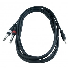 RockCable RCL 20914 D4 - Kabel Patch (2 x TS Jack 6.3 mm - TRS Jack 3.5 mm) - 3 m - 1