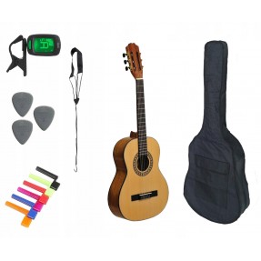 Gitara Klasyczna 3/4 + Pokrowiec + Tuner + Kostki Zestaw 002 - 1