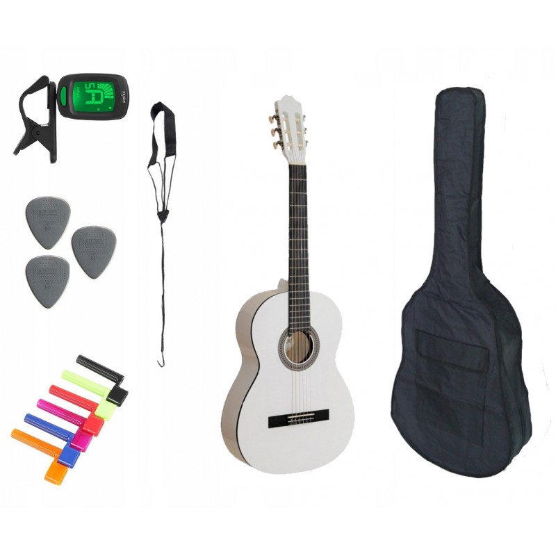 Gitara Klasyczna 3/4 + Pokrowiec + Tuner + Kostki Zestaw 003 - 1