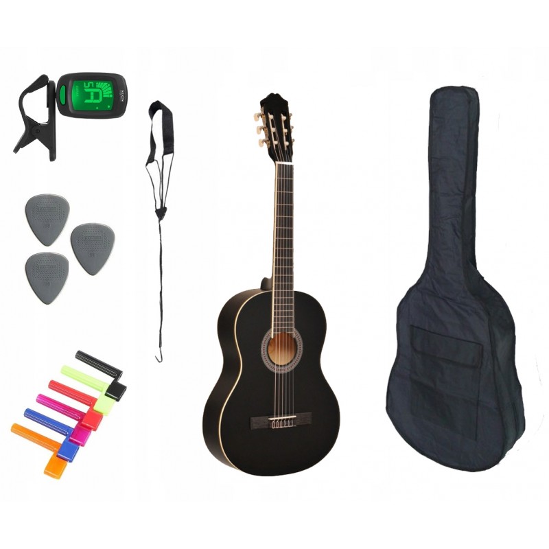 Gitara Klasyczna 3/4 + Pokrowiec + Tuner + Kostki Zestaw 007 - 1