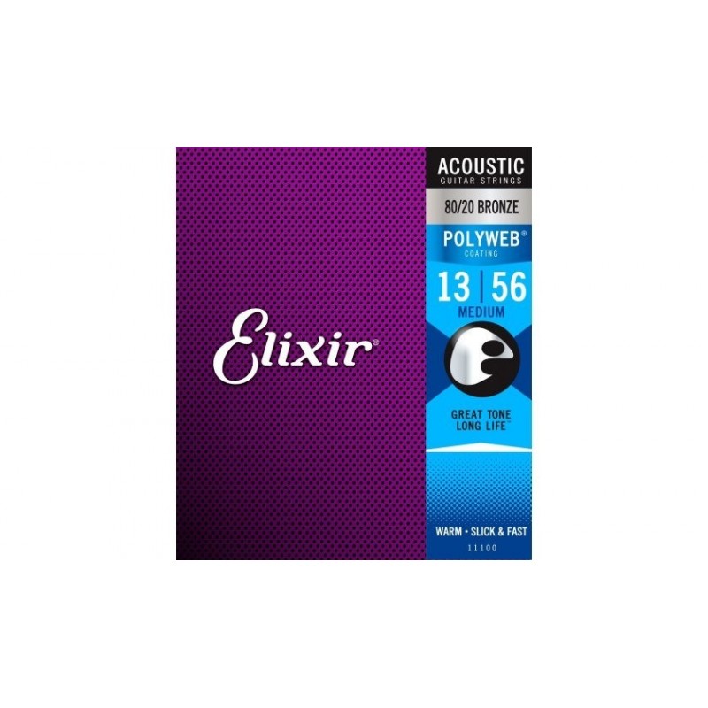 Elixir 11100 PolyWeb Bronze Medium - struny akustyczne 13-56