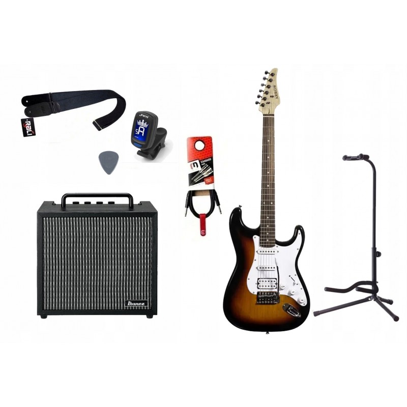 Gitara elektryczna + wzmacniacz 10W zestaw 1090 - 1