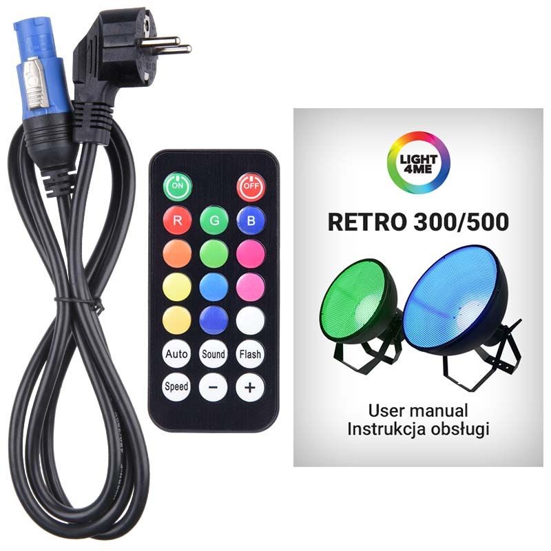 LIGHT4ME RETRO 500 RGBA IR reflektor sceniczny dekoracja światłem pilot - 9