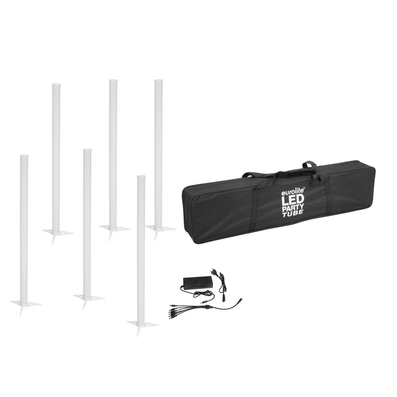 EUROLITE zestaw reflektorów 6x AKKU LED Party Tube IR + ładowarka + torba - 1