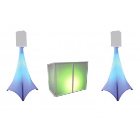 EUROLITE zestaw oświetleniowy AKKU 2x Flat light 3 bk + Bar-6 + statyw - 1