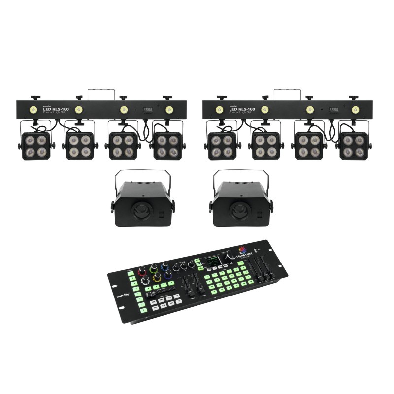 EUROLITE zestaw oświetleniowy 2x LED KLS-180 + 2x LED WF-40 + DMX LED Color Chief Controller - 1