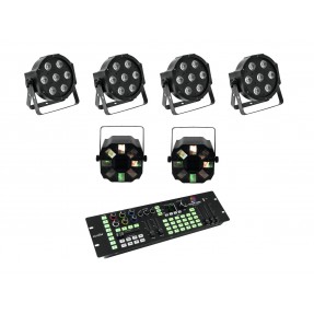 EUROLITE zestaw oświetleniowy 4x LED SLS-7 HCL Floor + 2x LED FE-700 - 1