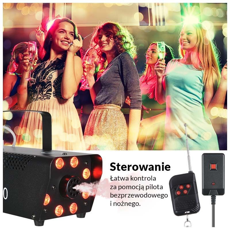 LIGHT4ME FOG 500 LED - wytwornica dymu mgły na pilota - 9