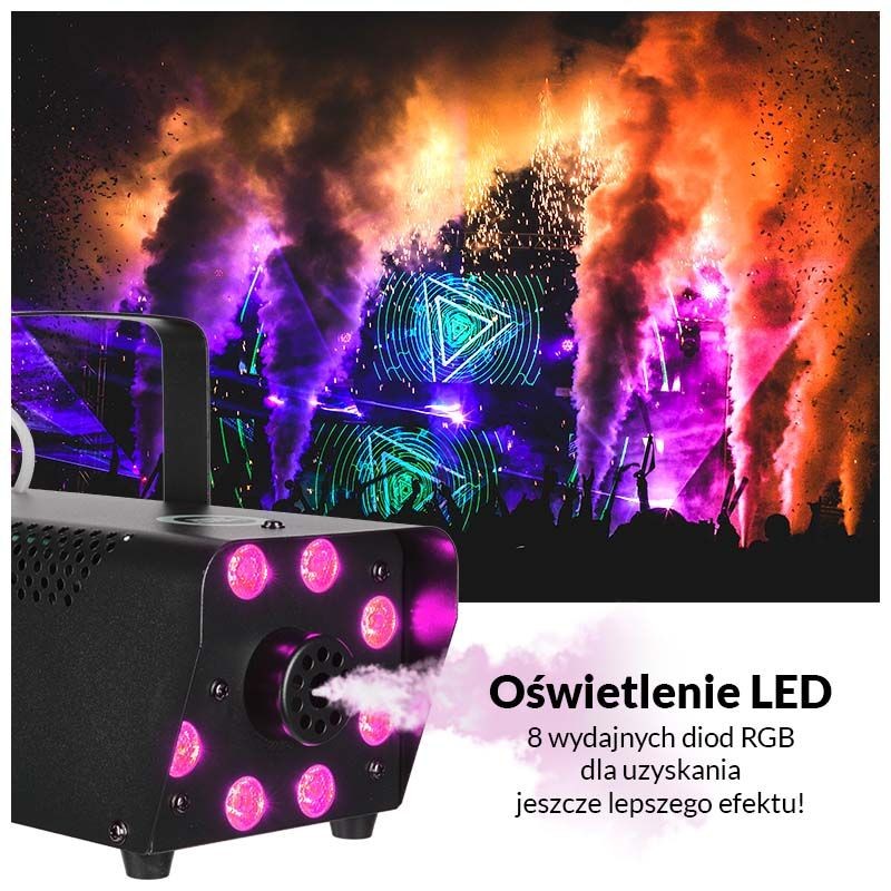 LIGHT4ME FOG 500 LED - wytwornica dymu mgły na pilota - 10