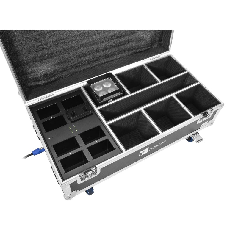 ROADINGER Flightcase na reflektory 6x AKKU IP UP-4 Plus HCL Spot WDMX - 3