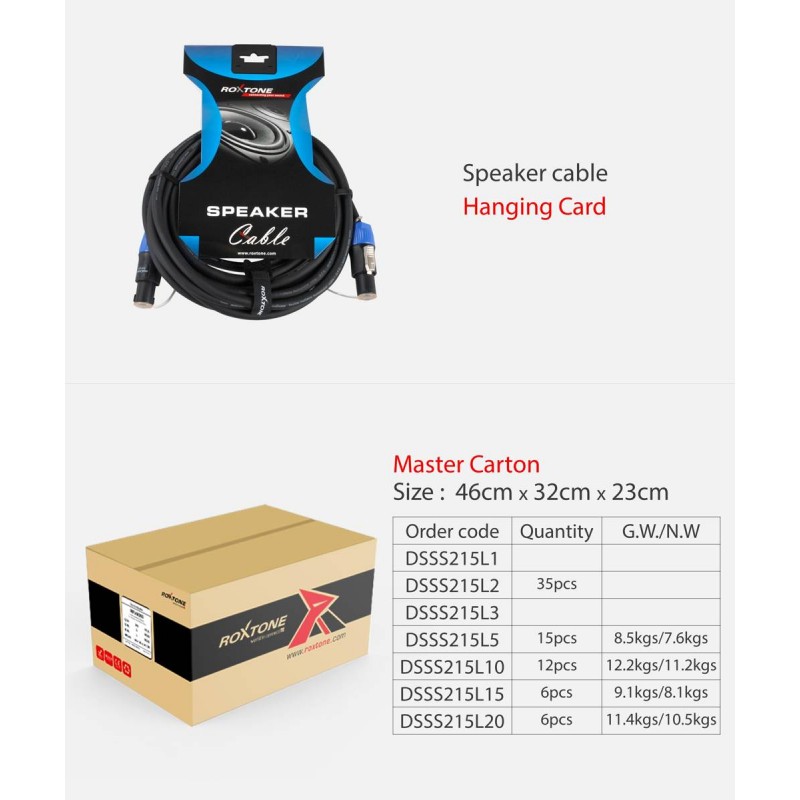 Roxtone DSSS215L15 - kabel głośnikowy 2 x 1,5mm² 15 m - 5