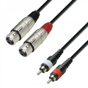 Adam Hall K3TFC0100 - kabel 2 x RCA na 2 x XLR F, 1m