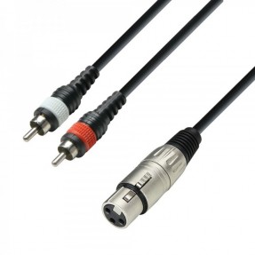 Adam Hall K3YFCC0100 - kabel XLR F - 2 x RCA M, 1m