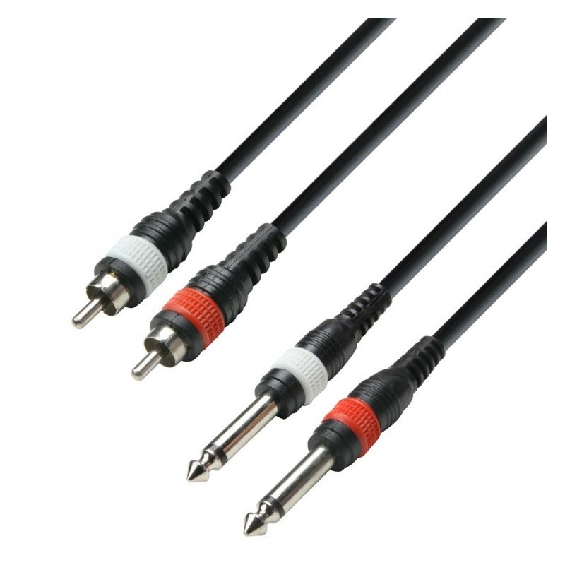 Adam Hall K3TPC0300M - kabel 2x RCA M - 2x Jack M, 3m