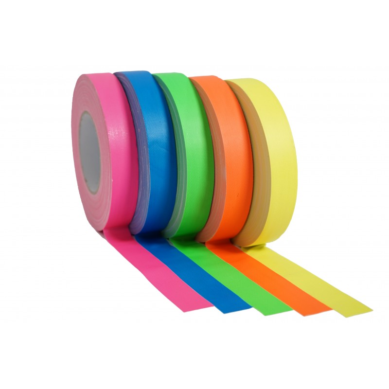 FOS taśma tekstylna fluorescencyjna 25mm x 50m niebieski neon - 3