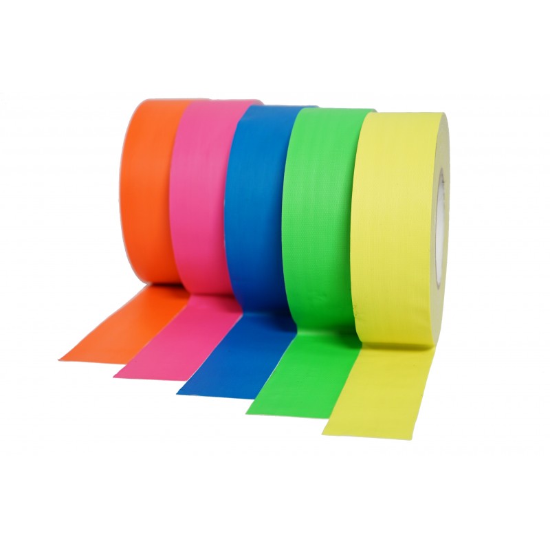 FOS taśma tekstylna fluorescencyjna 50mm x 50m niebieski neon - 2