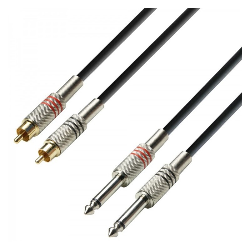Adam Hall K3TPC0300 - kabel 2x RCA M - 2x Jack M, 3m