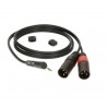 Klotz AY9A-0100 - kabel m Jack kąt - 2 XLR M 1m