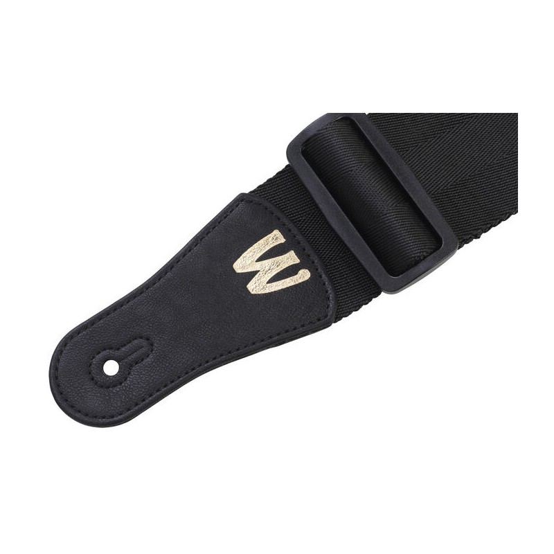 Warwick Nylon Bass Strap - Black, Gold Embossing pasek basowy - 4