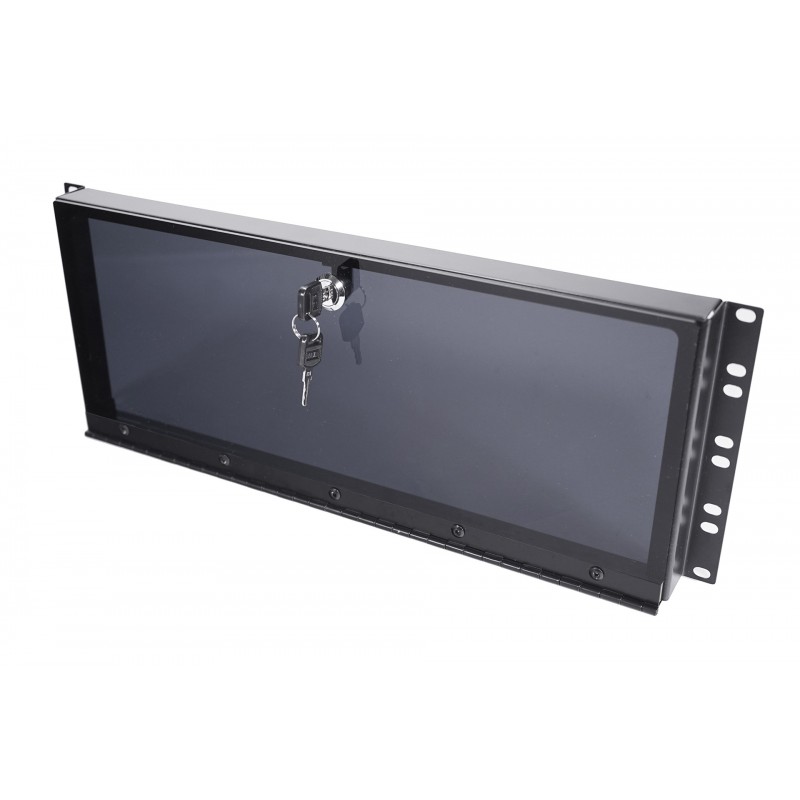 IHOS IRack Plexi 4U - panel rack 4U z zamkiem na klucz - 1