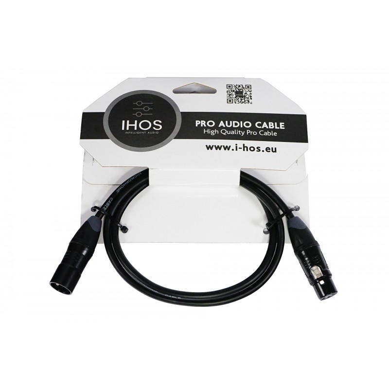 IHOS IC-XLRB-1 - kabel mikrofonowy, XLR męski na XLR żeński, 1m - 1