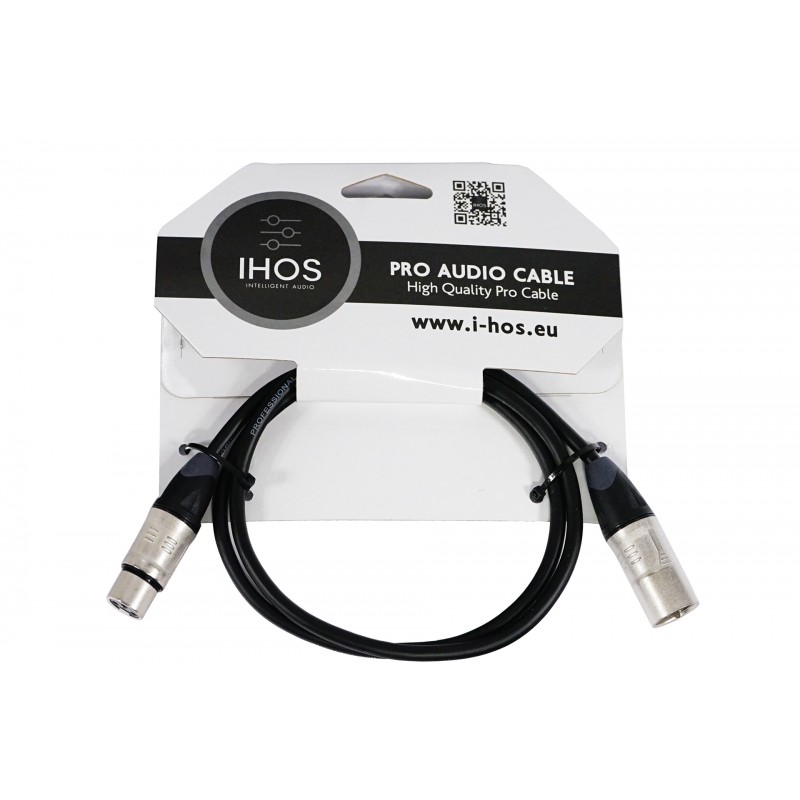 IHOS IC-XLRS-1 - kabel mikrofonowy, XLR męski na XLR żeński, 1m - 1