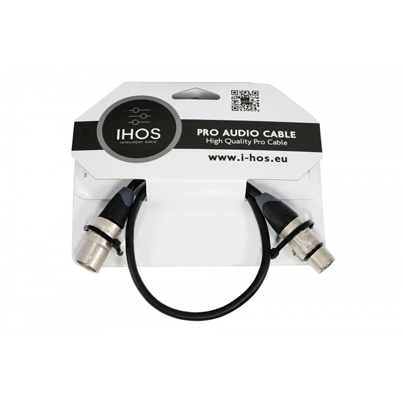 IHOS IC-XLRS-0.5 - kabel mikrofonowy, XLR męski na XLR żeński, 0,5m - 1