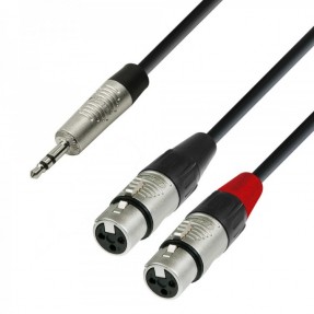Adam Hall K4YWFF0180 - Kabel audio REAN mJack - 2 XLR F 1,8m