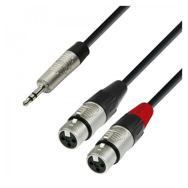 Adam Hall K4YWFF0180 - Kabel audio REAN mJack - 2 XLR F 1,8m
