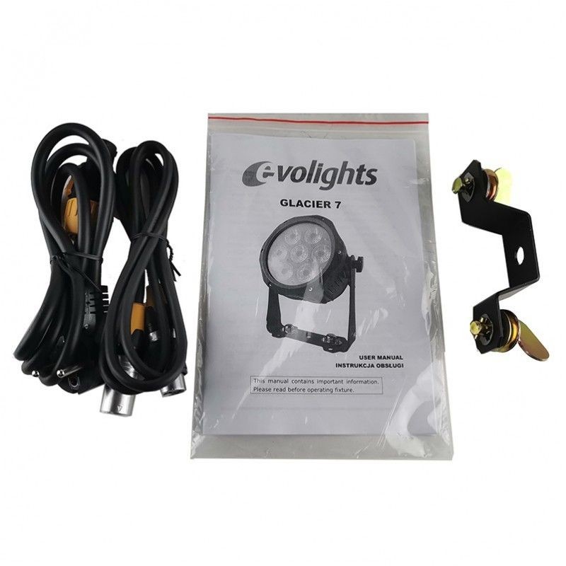 EvoLights GLACIER 7 LED PAR 7x10W RGBWA-UV IP65 - Reflektor PAR LED - 9