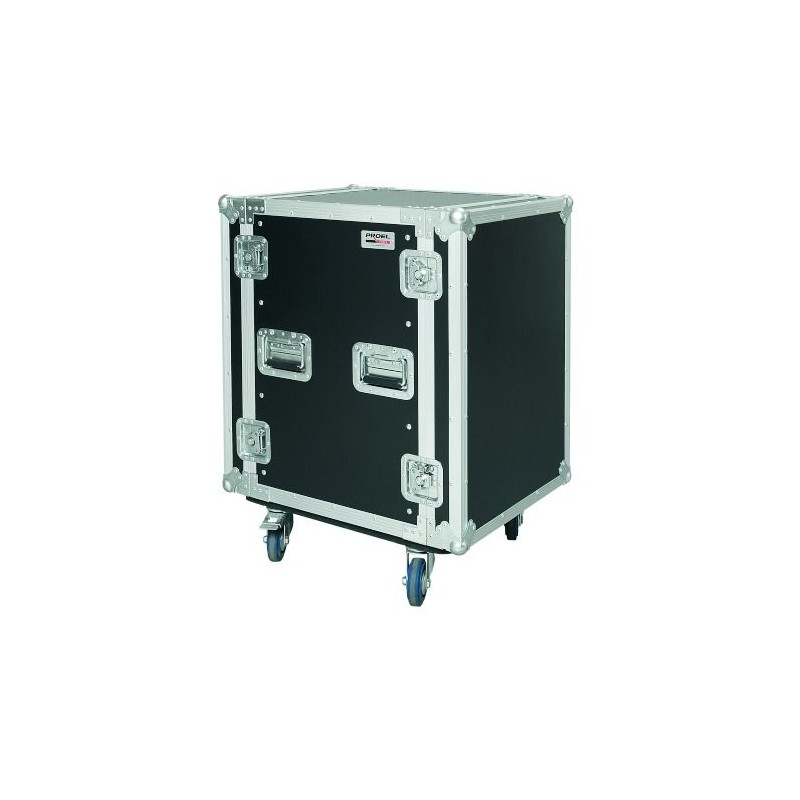 Proel Stage CR216BLKMW - Skrzynia transportowa 16U z kółkami - 1