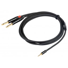 Proel Stage CHLP170LU5XL - Kabel audio "Y" Jack stereo 3,5 mm - 2x Jack mono 6,3 mm 5 m - 1