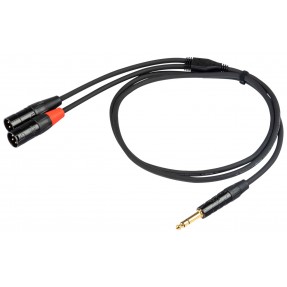 Proel Stage CHLP325LU3 - Kabel audio "Y" Jack stereo 6,3 mm - 2x XLR męski 3 m - 1