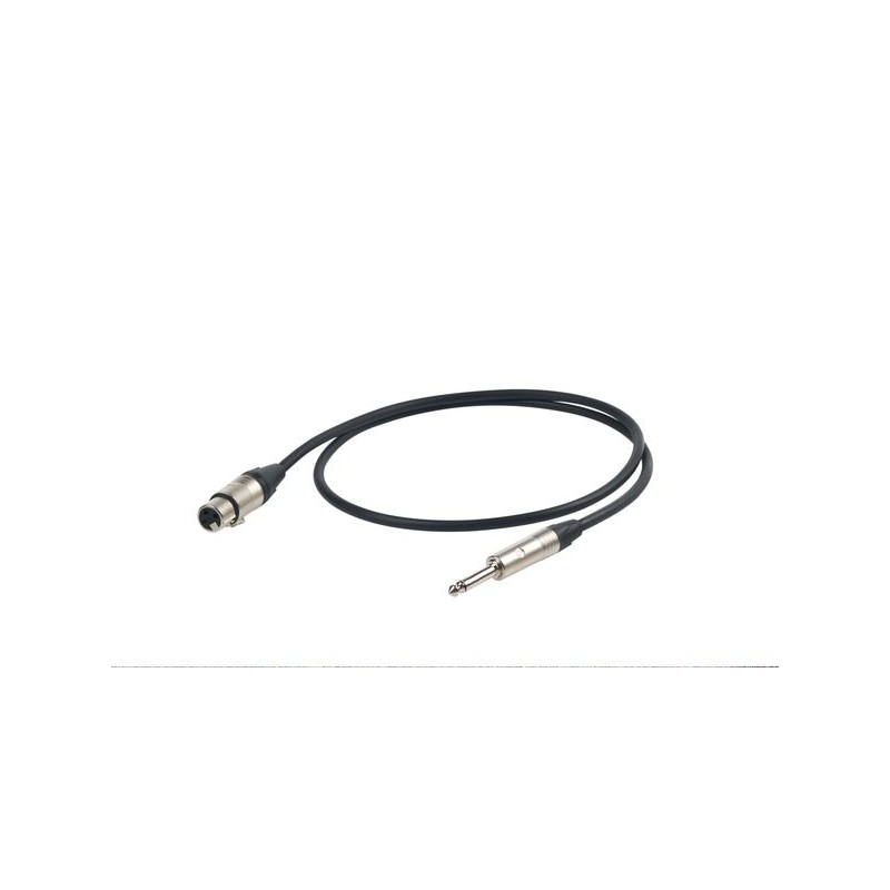 Proel Stage ESO250LU5 - Kabel audio Jack mono Neutrik Ø 6.3 mm - Neutrik XLR żeńskie 3 m - 1