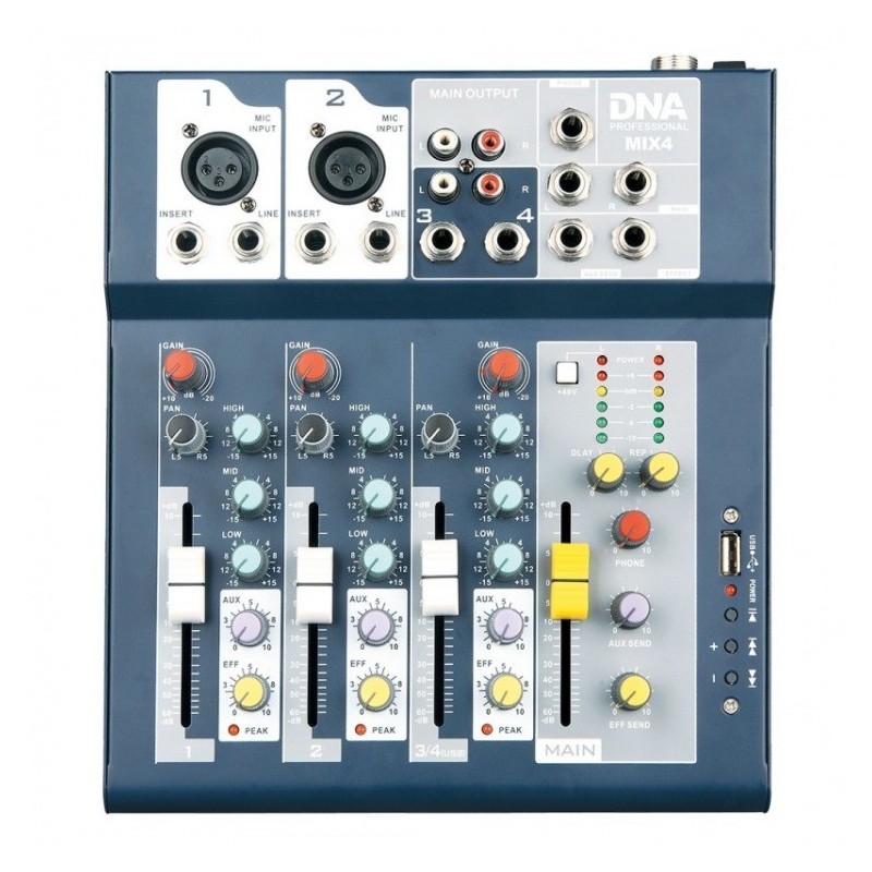 DNA MIX 4 - analogowy mikser audio USB MP3