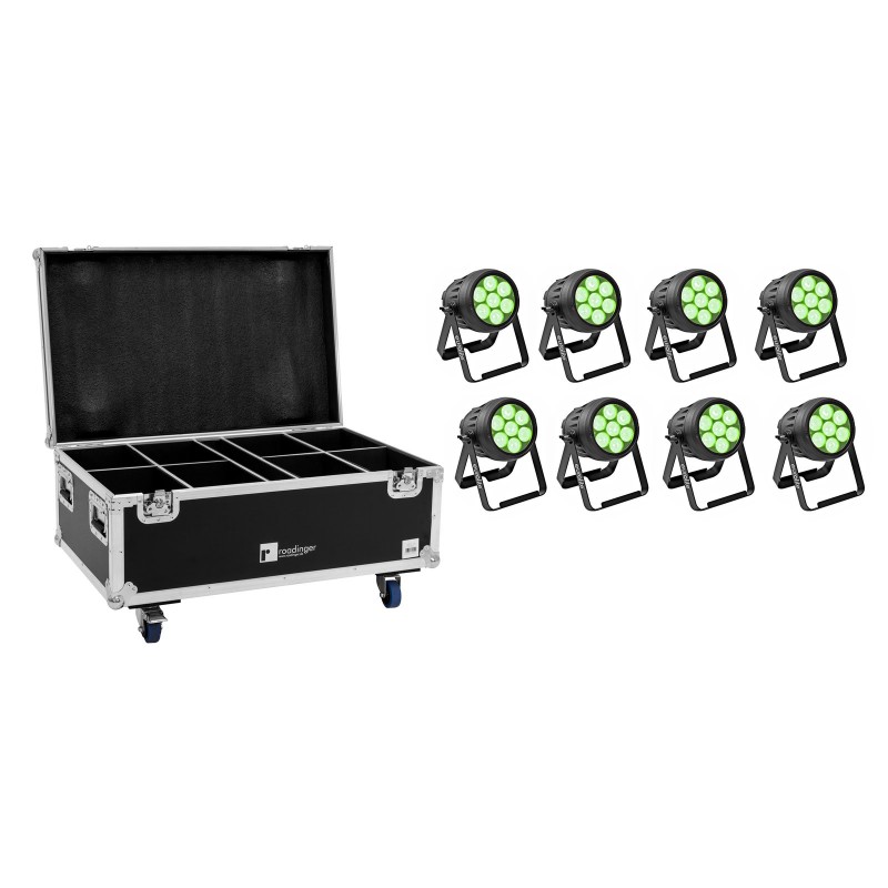 Eurolite 20000980 - Zestaw oświetleniowy 8x LED IP PAR 7x10W RGBL z skrzynią - 1