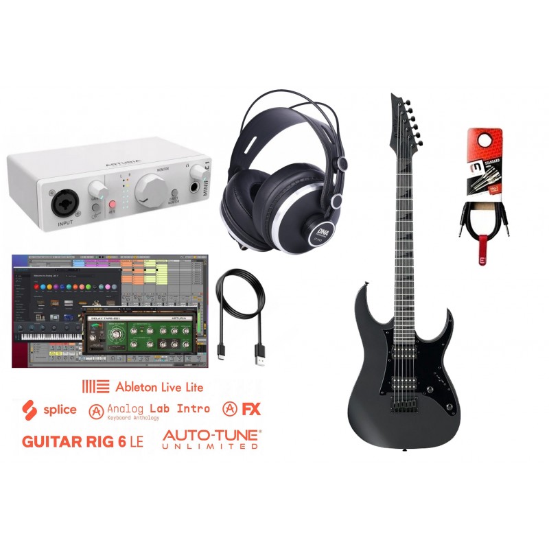 Zestaw do nagrywania gitary + interfejs + słuchawki 015 - 1