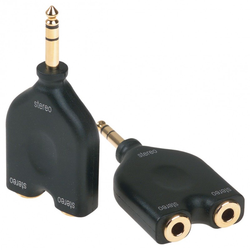 Adapter 6,3 mm wtyczka stereo - 2 x 6,3 mm gniazdo stereo - 1