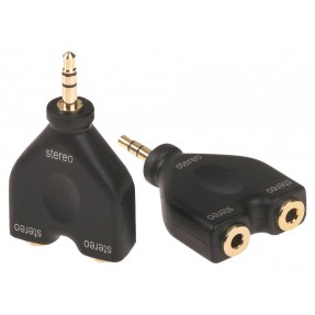 Adapter wtyczka stereo 3,5 mm - 2 x gniazdo stereo 3,5 mm - 1