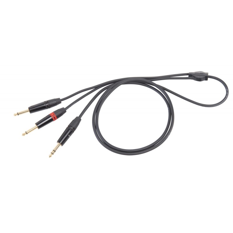 Kabel "INSERT" Jack 6,3 mm stereo - Jack 2 x 6,3 mm mono 1,8 m - 1