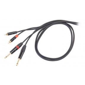 Kabel "STEREO" Jack 2 x 6,3 mm mono - 2 x wtyk RCA 5 m - 1