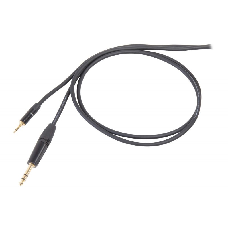 Kabel audio Jack 3,5 mm stereo - Jack stereo 6,3 mm 1,8 m - 1