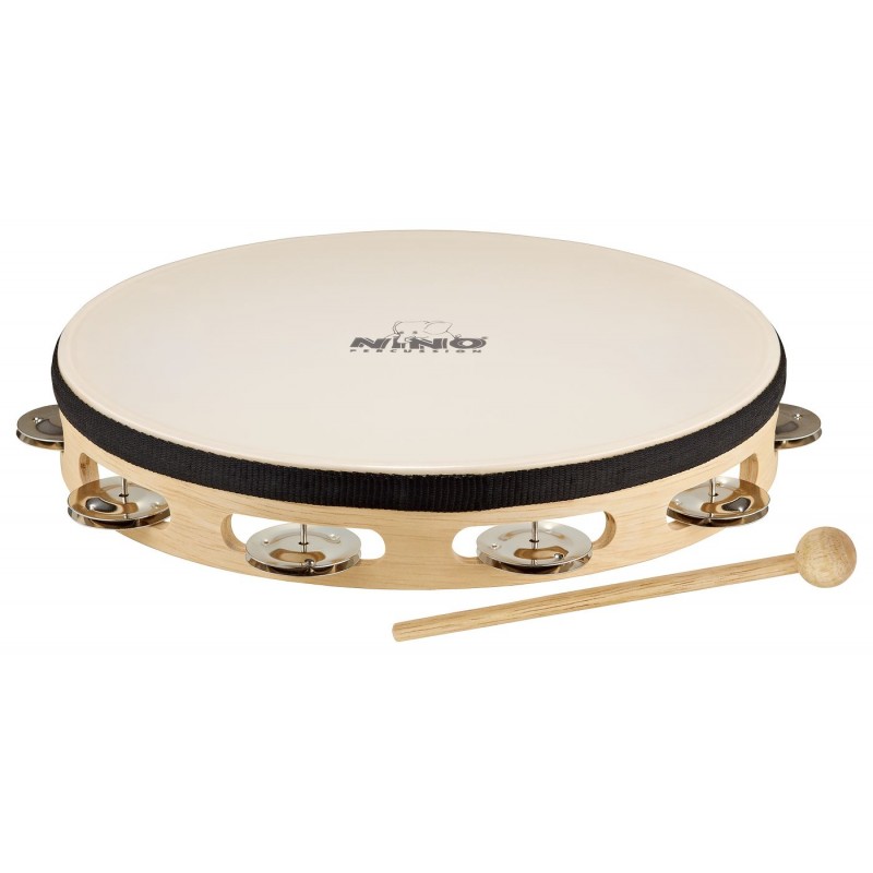 NINO Percussion NINO25 Drewniane tamburyno z naciągiem 10" - 1