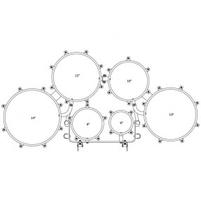 Tama MD680234L-TBF Marszowy bęben tenorowy Fieldstar Rudiment - 6" / 8" / 10" / 12" / 13" / 14" - 1