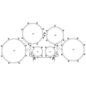 Tama MT660234L-DCF Marszowy bęben tenorowy Fieldstar Rudiment - 6" / 6" / 10" / 12" / 13" / 14" - 1
