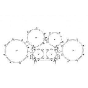 Tama MT668023L-TBF Marszowy bęben tenorowy Fieldstar Rudiment - 6" / 6" / 8" / 10" / 12" / 13" - 1