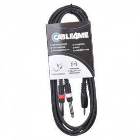 Cable4Me Kabel Jack mini stereo 3,5 mm - 2x Jack mono 6,3 mm 3m - 1