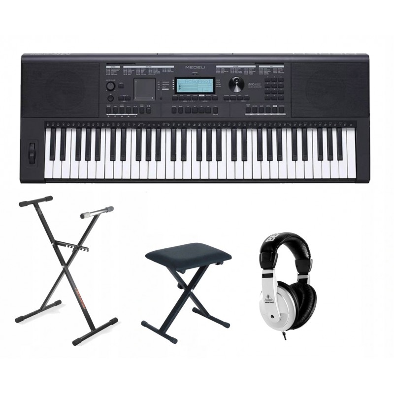 Keyboard Medeli MK401 + statyw + ława + słuchawki - 1