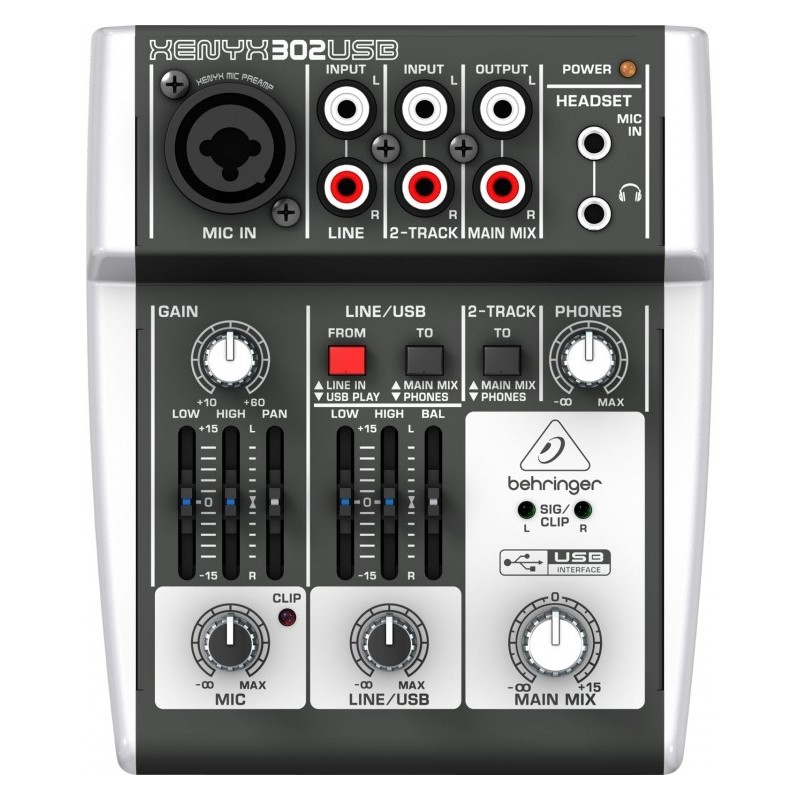 BEHRINGER XENYX 302USB  - mikser audio z USB