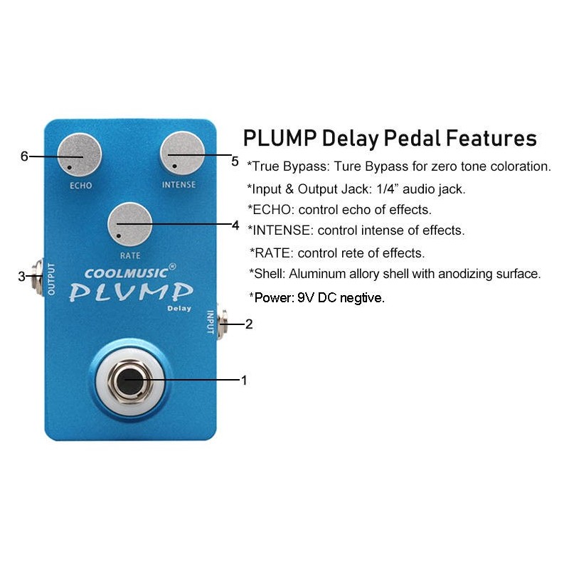 Efekt do gitary Delay COOLMUSIC C-DE01 - 6